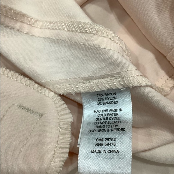 Women's Cynthia Rowley 14 Large Pull On Pants Peach Straight Stretch Ankle NWT - Picture 9 of 9
